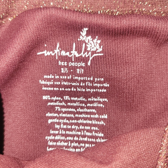 Intimately Free People Burgundy & Metallic Gold Tube top - Picture 2 of 2